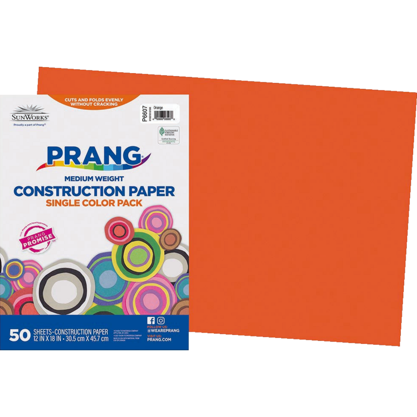 Prang® Construction Paper 12" x 18" Orange 50/pkg