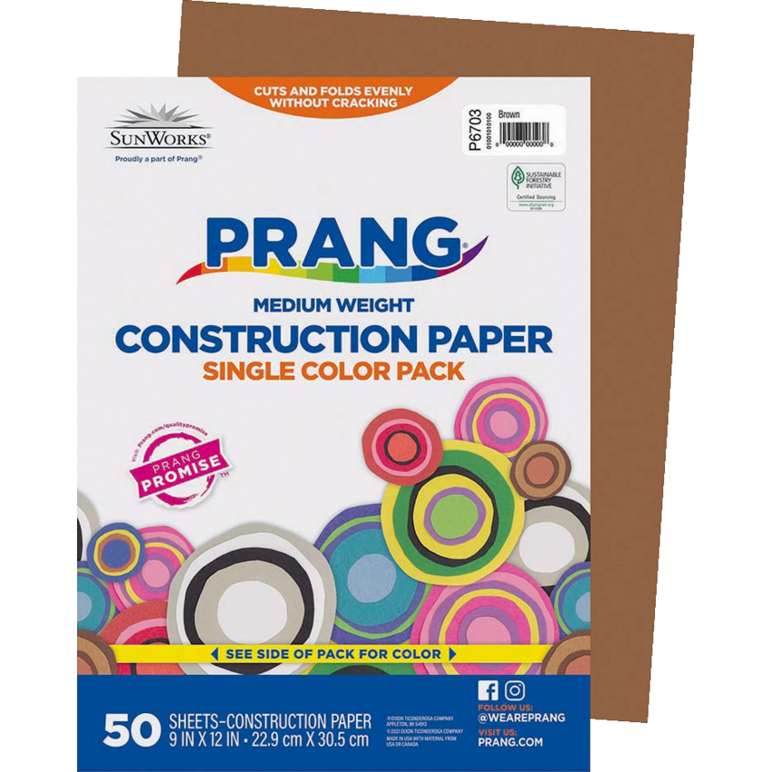 Prang® Construction Paper 9" x 12" Brown 50/pkg