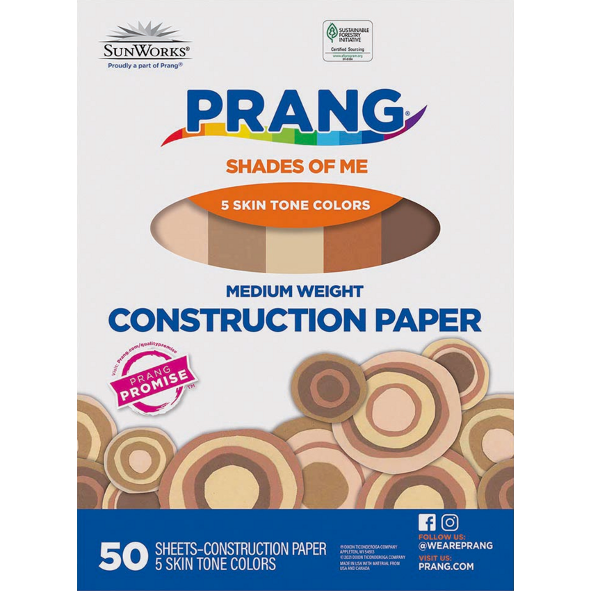 Prang® Multicultural Construction Paper 9"x12" 50 sheets/pkg