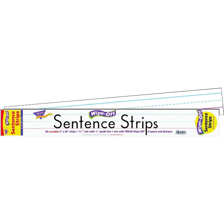 Trend® Wipe-off® Sentence Strips White 30/pkg