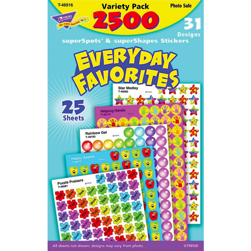Trend® superSpots® Everyday Favourites Stickers 2,500/pkg