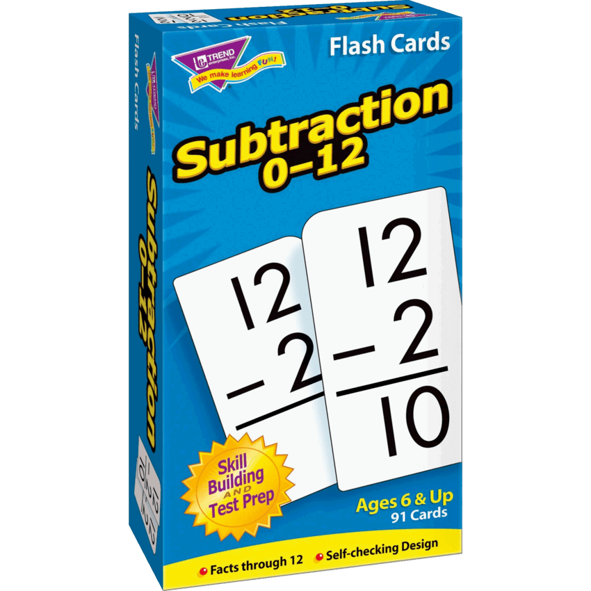 Trend® Skill Drill Flash Cards Subtraction 0-12 91/box