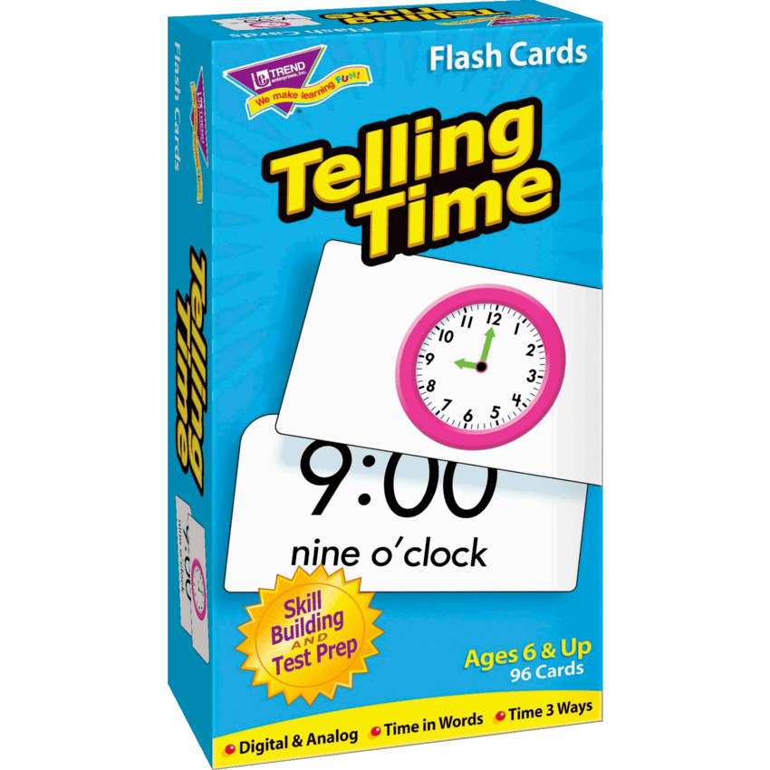 Trend® Skill Drill Flash Cards Telling Time 96/box