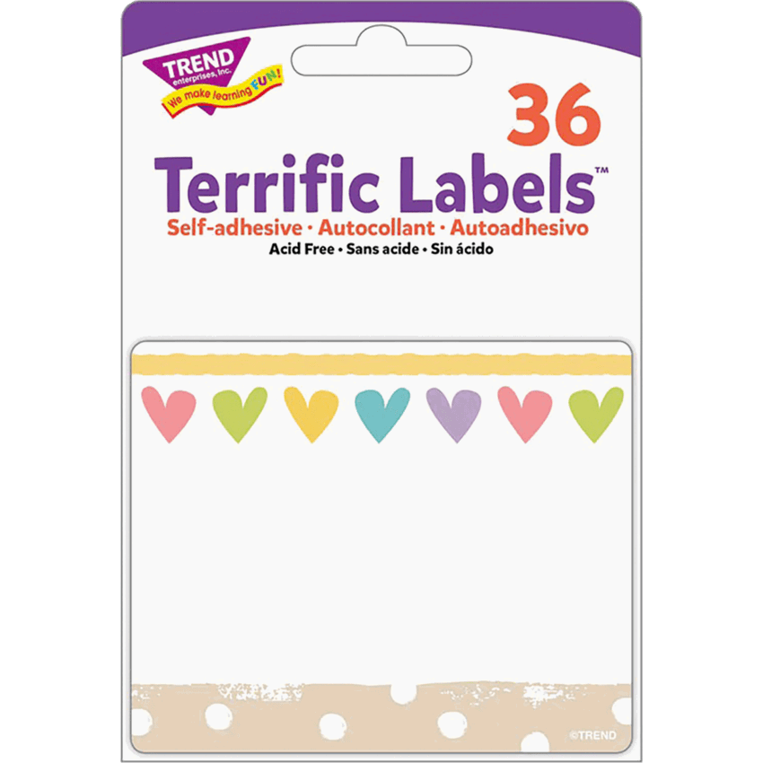 Trend® Terrific Labels™ Take Heart Name Tags 36/pkg