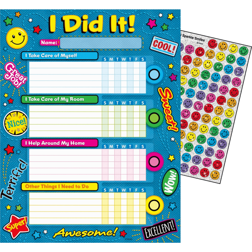 Trend® Success/Chore Charts Praise Word Patches 8-1/2" x 11" 25/pkg