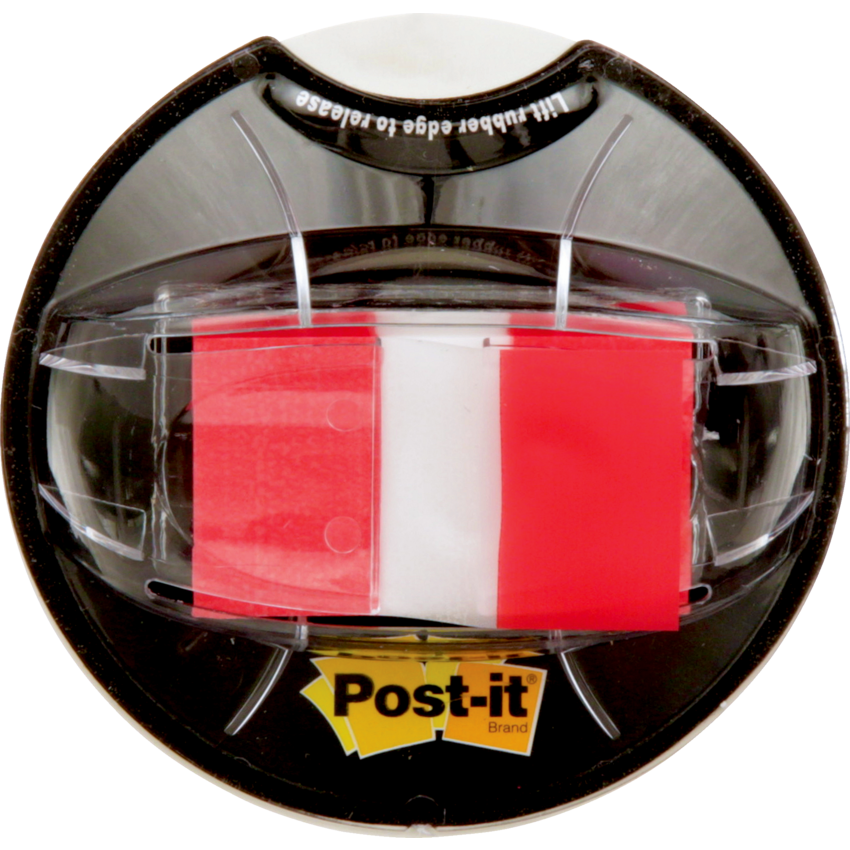 Post-it® Desk Grip Flag Dispenser 1" 200 flags per dispenser Red