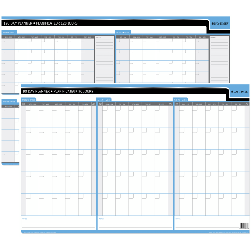 Day-Timer® Double-Sided Flexible Planner 90/120 Day 24" x 36" Bilingual