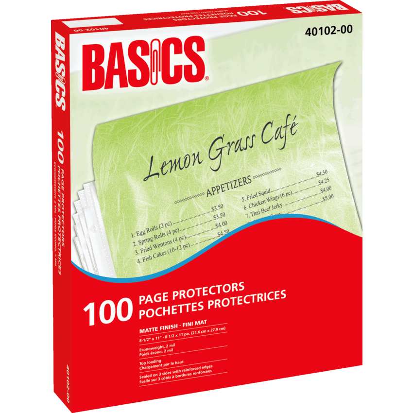 Basics® Page Protectors 2 mil Matte Letter 100/box