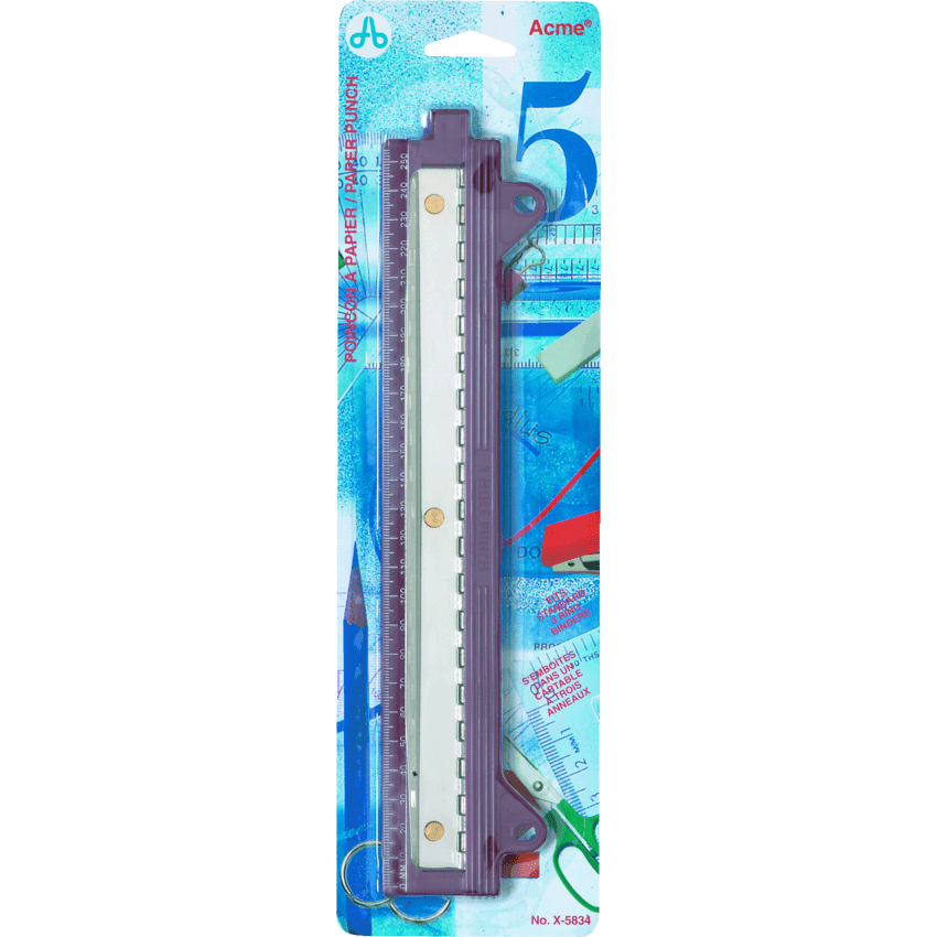 Westcott® 3 Hole Binder Punch with Ruler