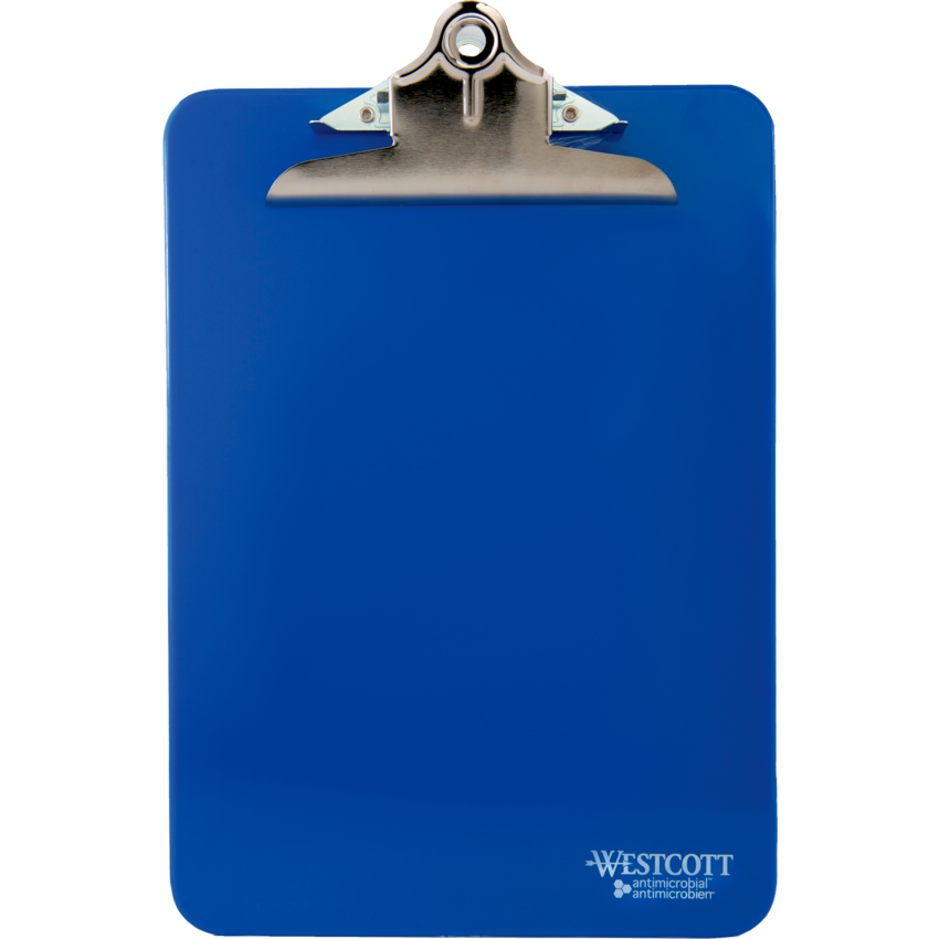 Westcott® Antimicrobial Plastic Clipboard Letter Blue