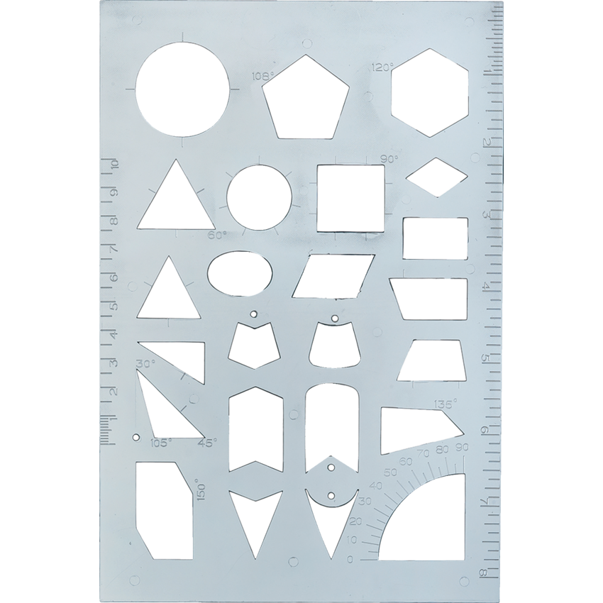 Westcott® Geometry Stencil Imperial and Metric Scale