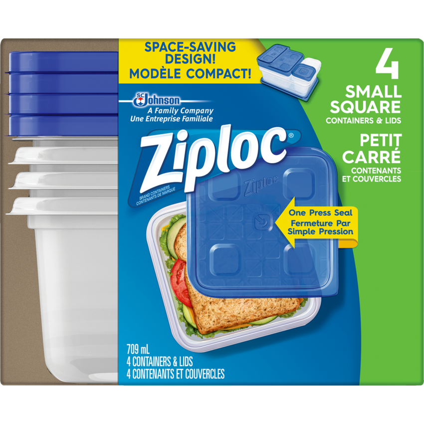 Ziploc® Containers Small Square 4/pkg
