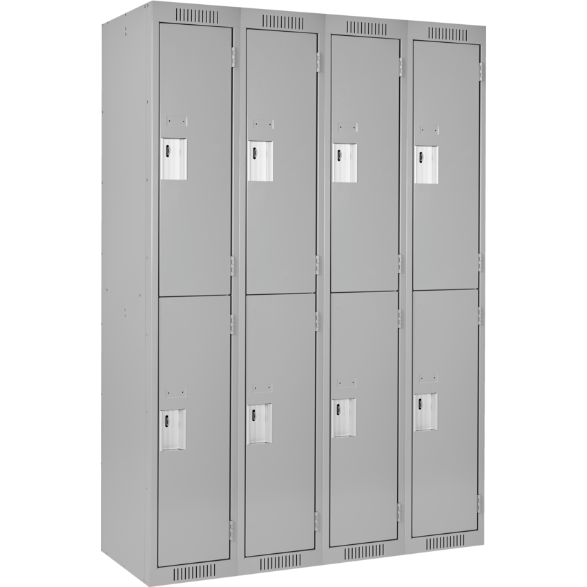 Anthony Steel Clean Line™ Lockers Double Tier 4 Bank Pearl Grey