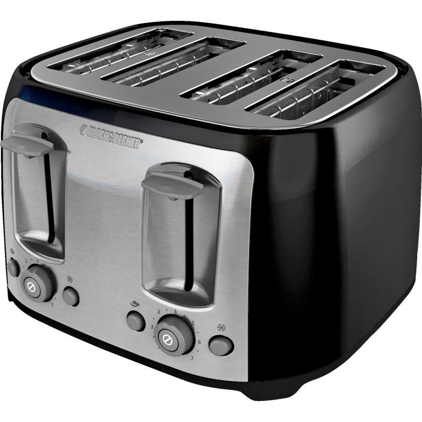 Black & Decker® 4-Slice Toaster Black and Stainless Steel
