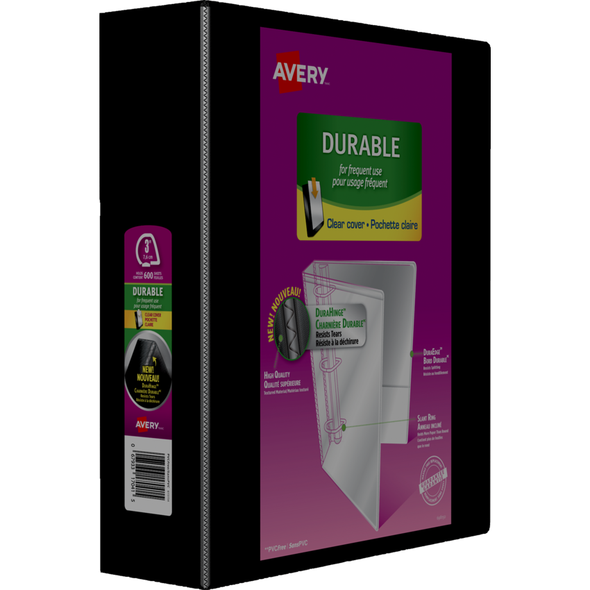 Avery® Durable View Presentation Binder 3" Black