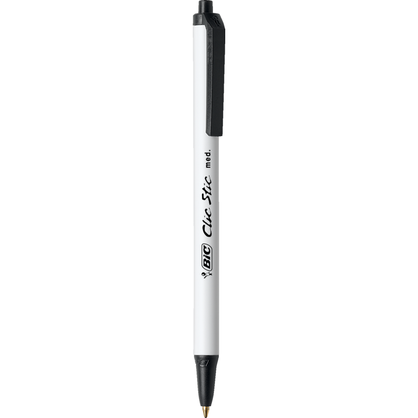 Bic® Clic Stic® Retractable Ball Point Pen Medium Point Black 12/box