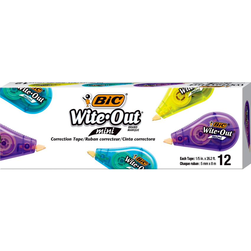 Bic® Wite-Out® Mini Correction Tape White 12/box