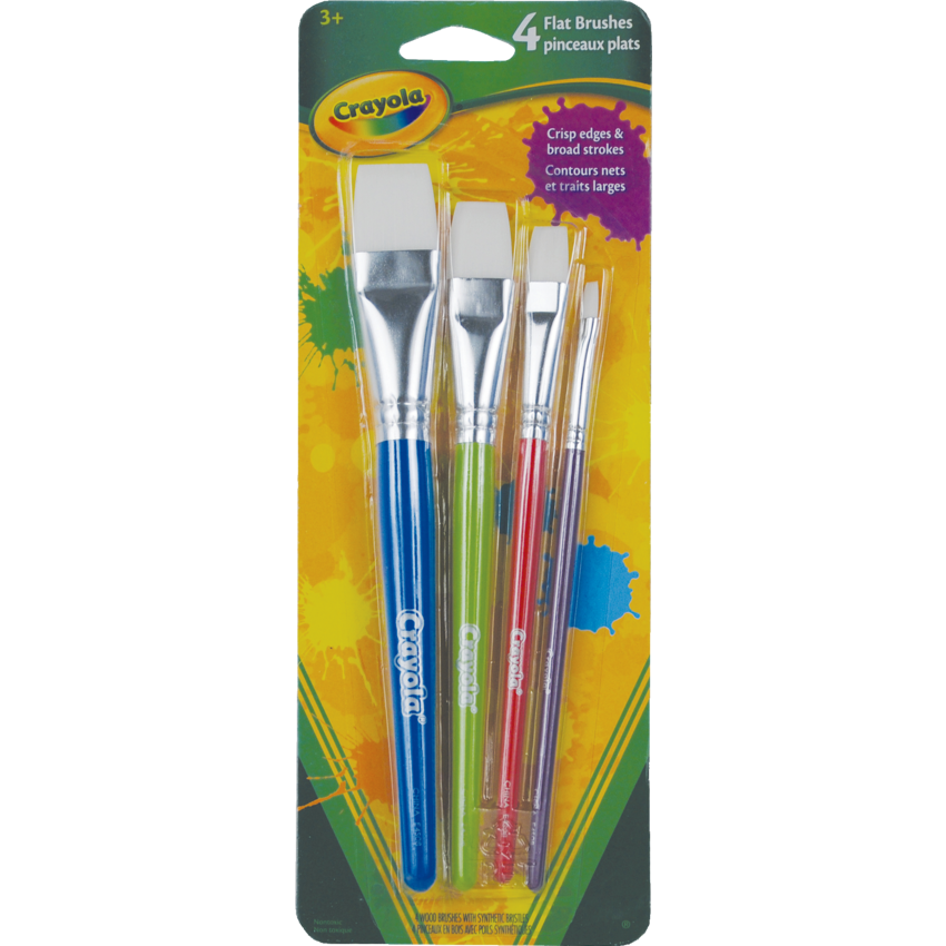 Crayola® Big Paint Brushes Flat Assorted colours 4/pkg