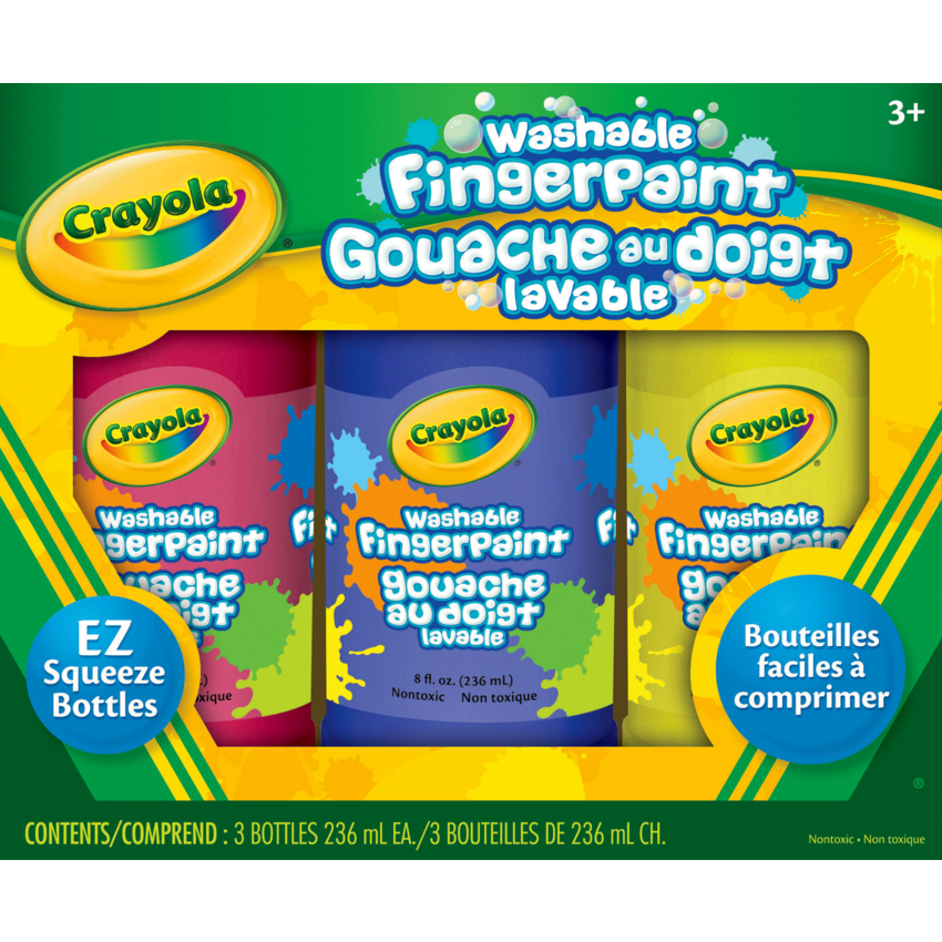 Crayola® Washable Finger Paints Assorted colours 3/box