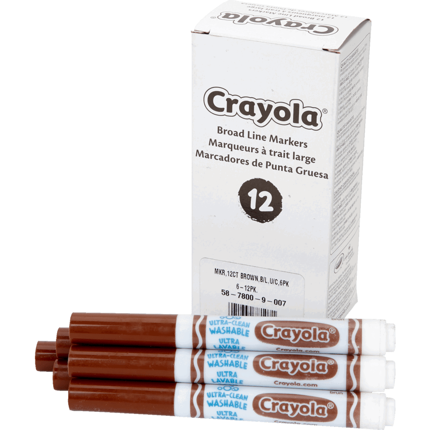 Crayola® Markers Broad Brown 12/box