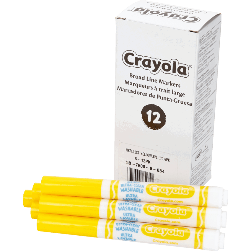 Crayola® Markers Broad Yellow 12/box