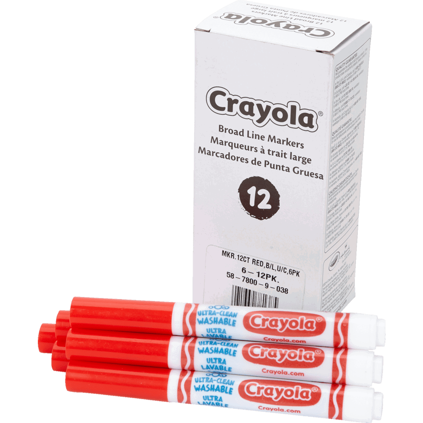 Crayola® Markers Broad Red 12/box