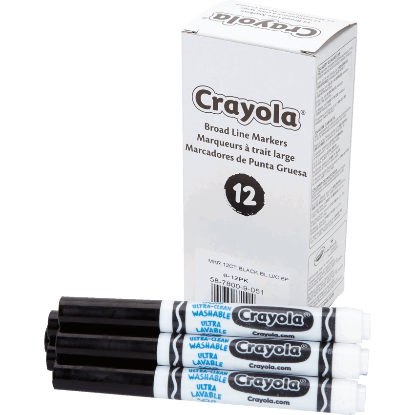 Crayola® Markers Broad Black 12/box
