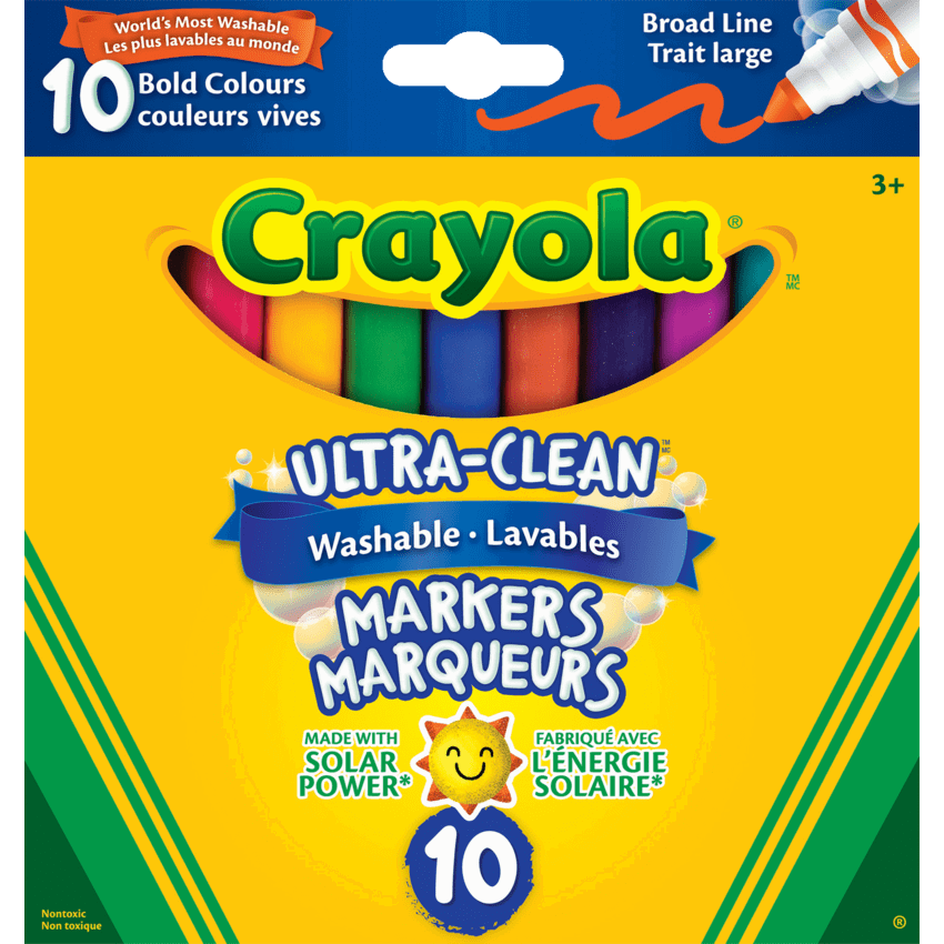 Crayola® Ultra-Clean Washable Markers Broad Assorted Colours 10/pkg