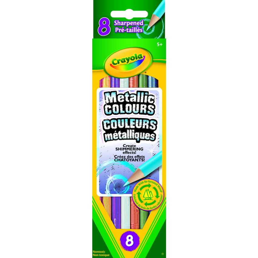 Crayola® Coloured Pencils Assorted Metallic Colours 8/pkg