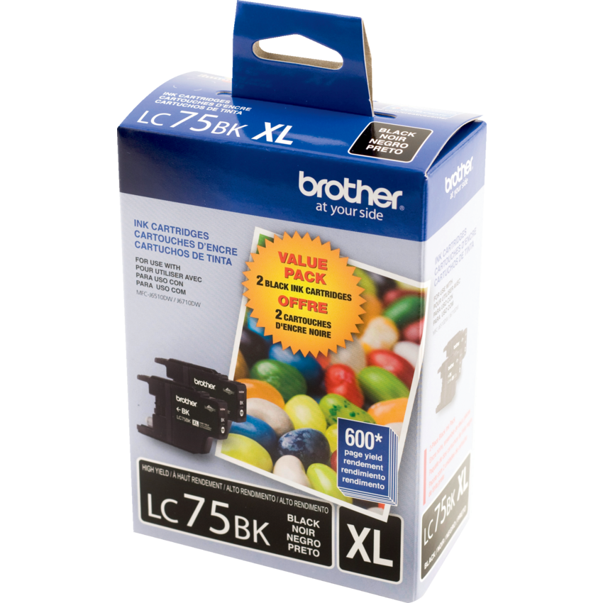 Brother Inkjet Cartridges LC752PKS High Yield Black 2/pkg