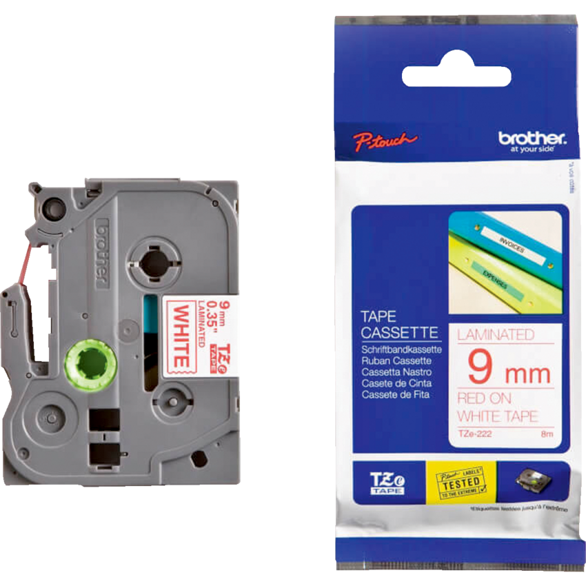 Brother® P-Touch® TZ Tape 3/8" Red on White