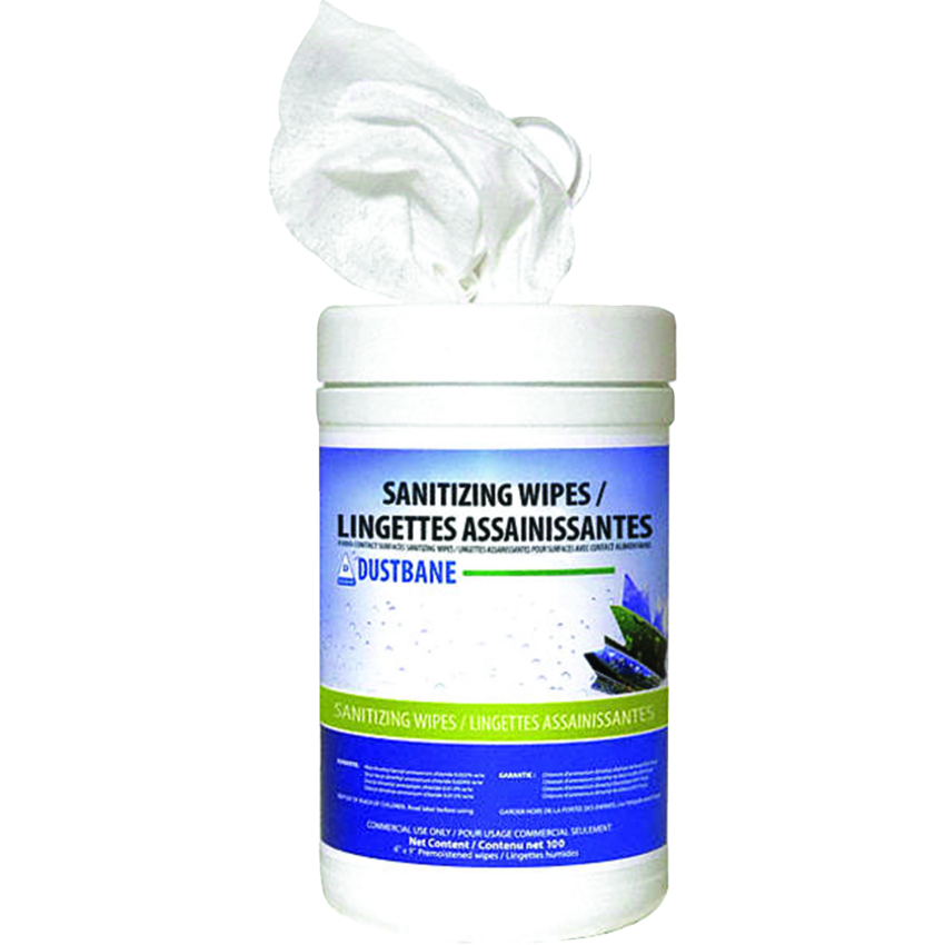 Dustbane Food Contact Surface Sanitizing Wipes 6” x 10” 100/pkg
