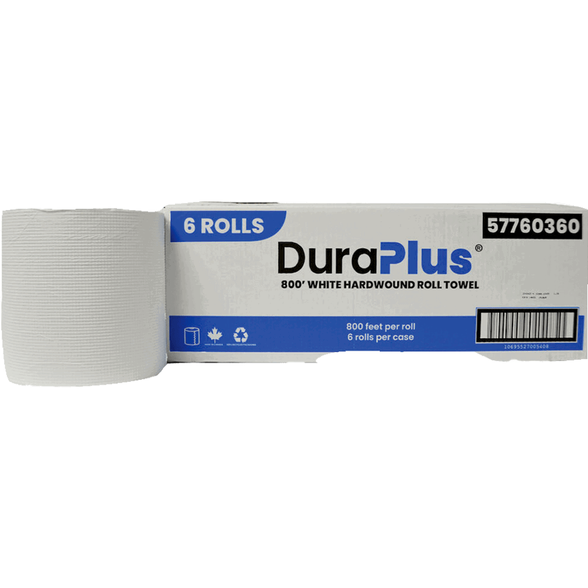 DuraPlus® Hardwound Paper Towel Rolls 800' White 6/ctn