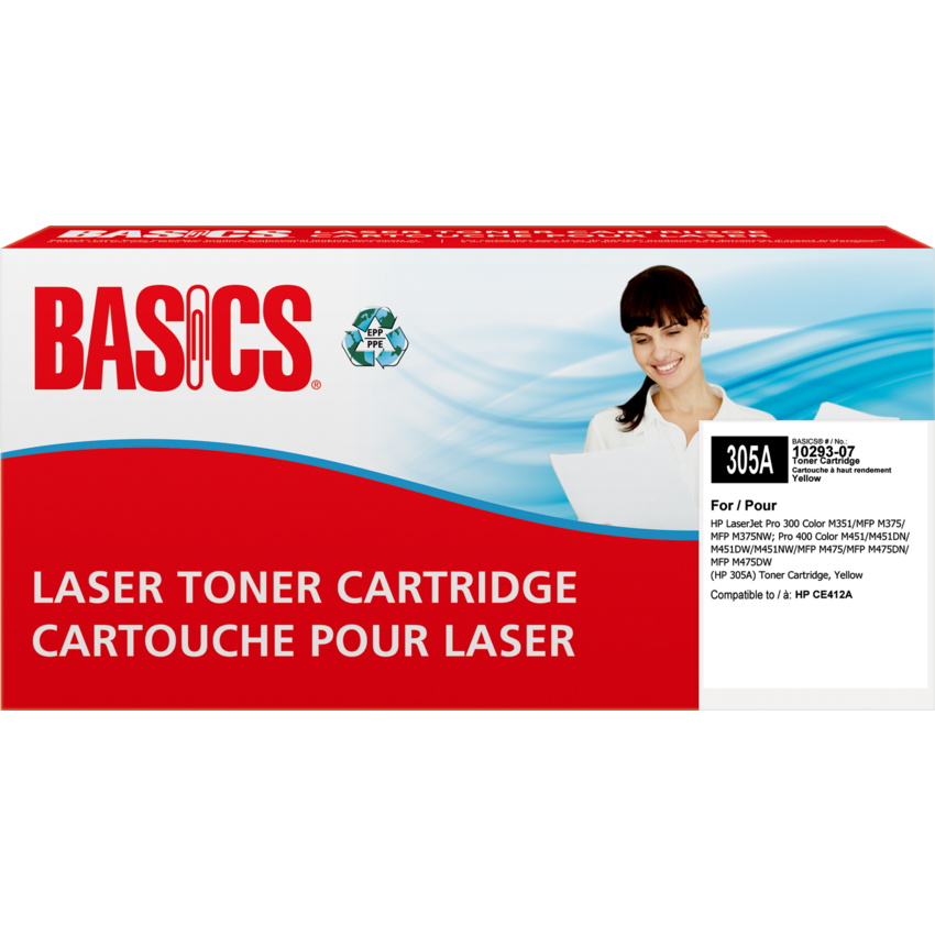 Basics® Remanufactured Laser Cartridge (HP 305A) Yellow