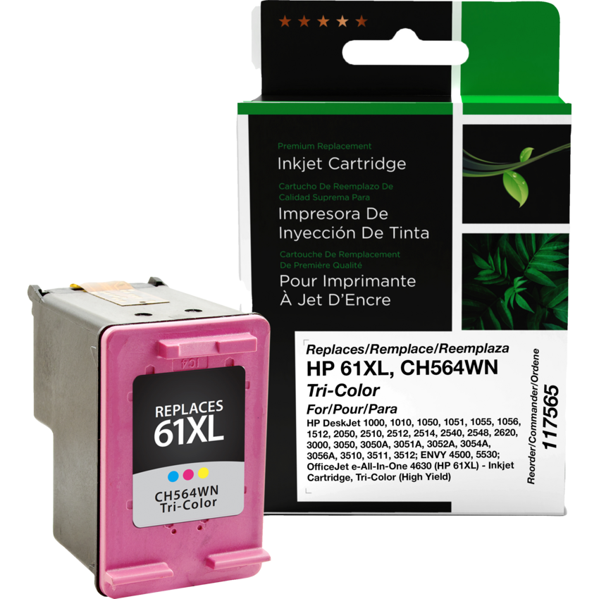Clover Imaging Remanufactured Inkjet Cartridge HP 61XL High Yield Tri-Color