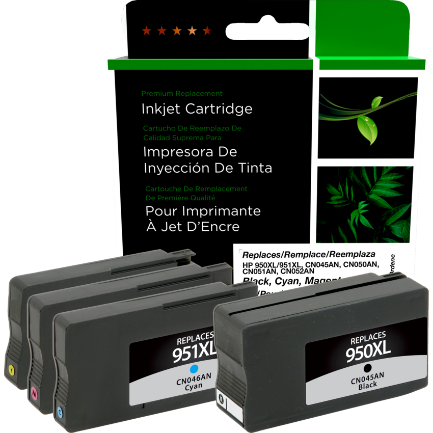 Clover Imaging Remanufactured Inkjet Cartridge HP 950/951XL High Yield Black, Cyan, Magenta, Yellow 4/pkg