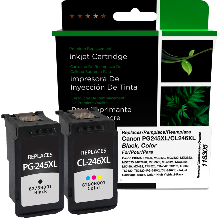 Clover Imaging Remanufactured Inkjet Cartridge PG-245XL/CL-246XL High Yield Black/Colour 2/pkg