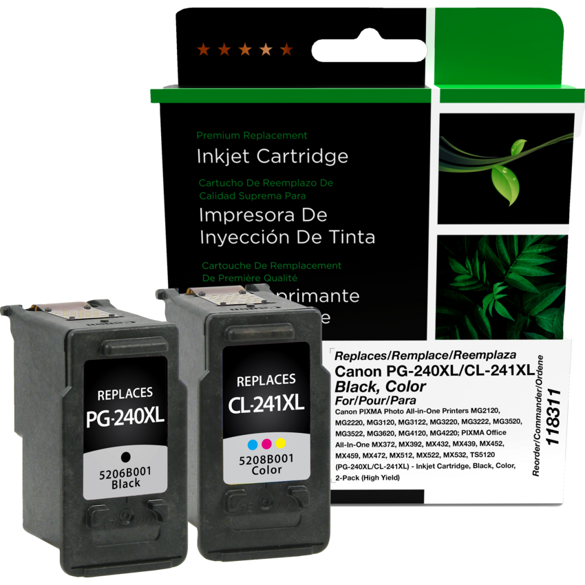 Clover Imaging Remanufactured Inkjet Cartridge PG-240XL/ CL-241XL High Yield Black/Colour 2/pkg