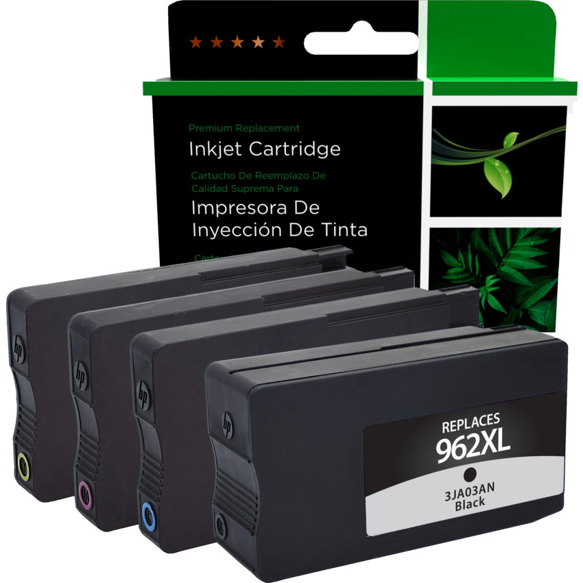 Clover Imaging Remanufactured Inkjet Cartridge HP 962XL Black, Cyan, Magenta, Yellow 4/pkg