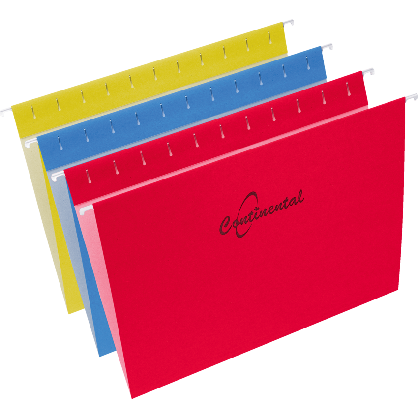 Continental Hanging Folders Letter Assorted Colours 25/box