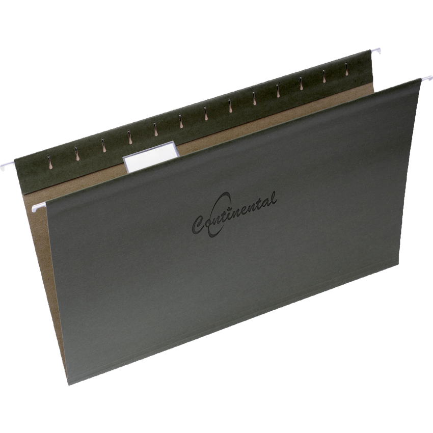 Continental Hanging Folders with Flexible Tabs Legal Standard Green 25/box