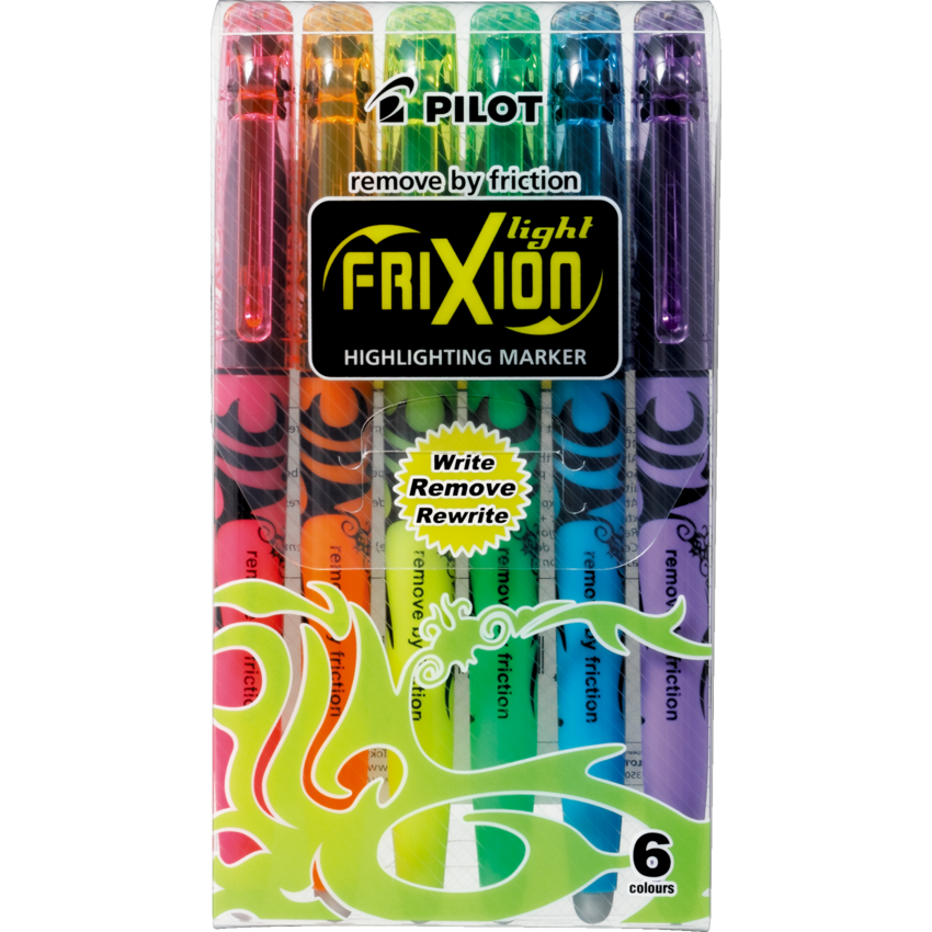 Pilot® Frixion® Light Erasable Highlighters Assorted Colours 6/pkg