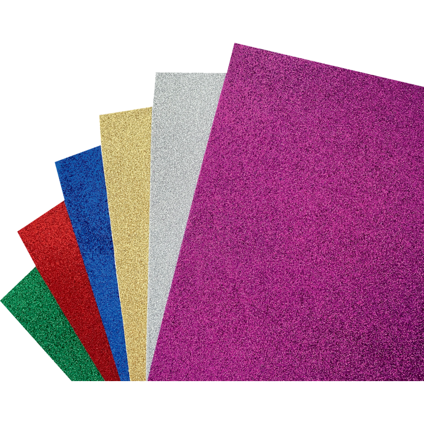 DBLG Self-adhesive Glitter Foam Sheets 9" x 12" Assorted Colours 6/pkg