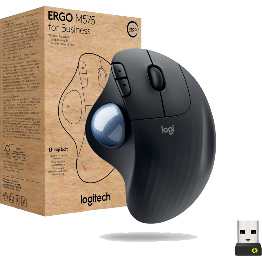 Logitech® Ergo M575 Wireless Trackball Mouse Graphite