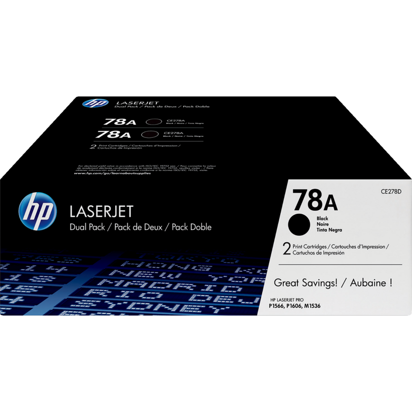 HP Laser Cartridge #78A Black 2/pkg