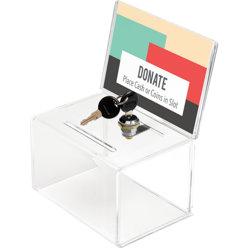 Deflecto® Coin and Ballot Box with Lock