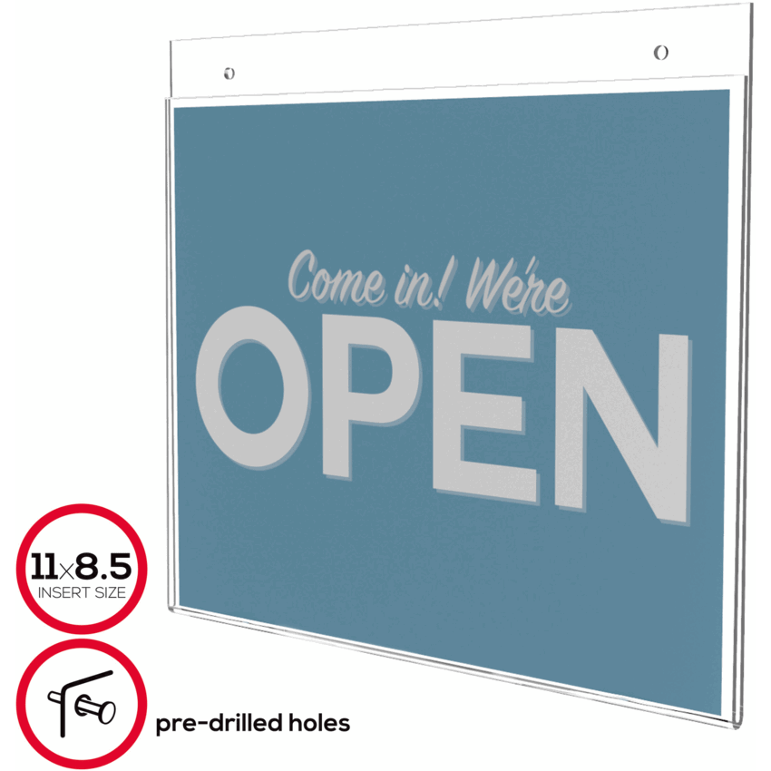 Deflecto® Classic Image® Wall Mount Sign Holder Landscape 11" x 8-1/2