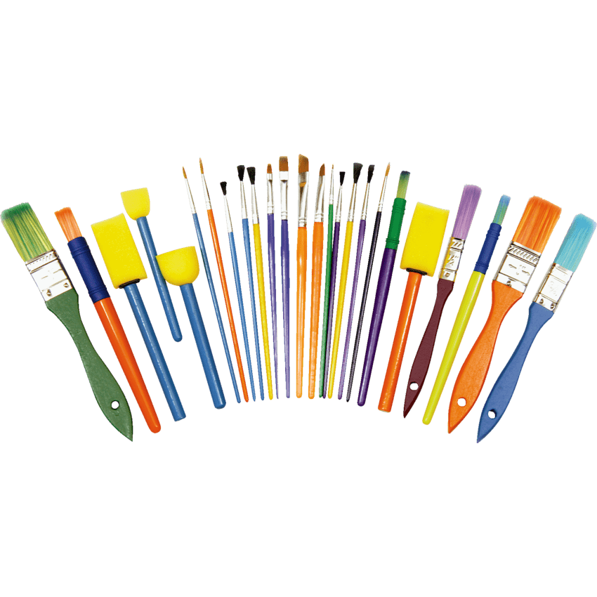 Creativity Street® Starter Brushes Assorted Sizes and Colours 25/kit