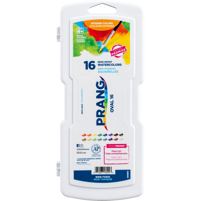 Prang® Oval Pan Watercolour Paint Set Assorted Colours 16/set