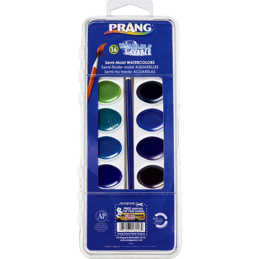 Prang® Washable Watercolours Classic Assorted Colours 16/set